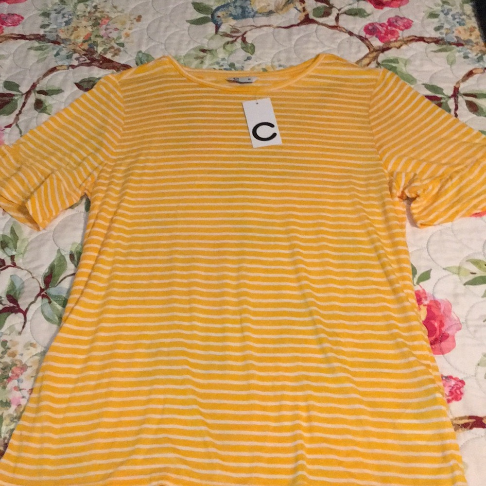Golden yellow striped top